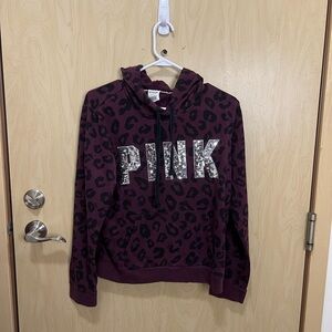 VS pink leopard bling hoodie
